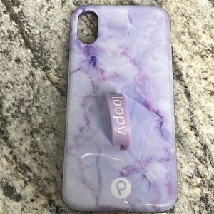 Purple marble iPhone X/XS loopy case